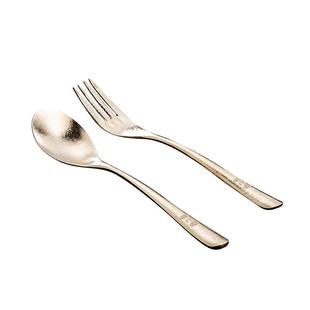 容山堂纯钛勺子叉子家用户外饭勺汤匙中西餐具勺子叉子套装礼盒装