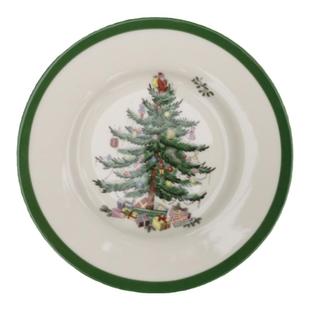 原单新年圣诞系列绿边家用早餐盘汤盘西餐牛排盘花边盘盘咖啡杯碟