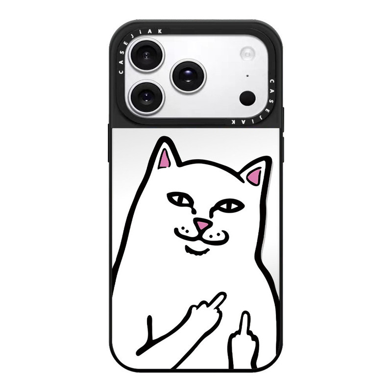 CASEJiAK中指搞怪猫咪适用于苹果18 17 16ProMax手机壳iPhone12 13 14 15Pro/plus磁吸air手机防摔保护壳套