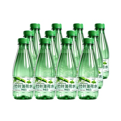 竹叶薄荷水300ml*12瓶PH8.5弱碱性天然苏打水饮品夏季解渴包邮