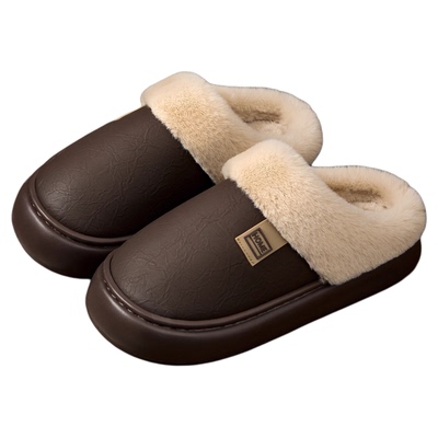 老人防滑防摔棉拖鞋老年人专用