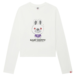 APEE女装秋冬卡通兔子印花长袖T恤F199A5P