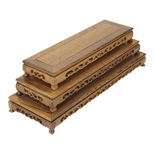 红木雕工艺品鸡翅木长方形 奇石茶壶底座花盆景炕几座子木托包邮