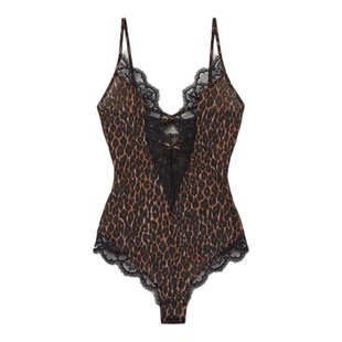 Intimissimi意舒漫高级性感豹纹蕾丝花边紧身修身连体衣BOD2589
