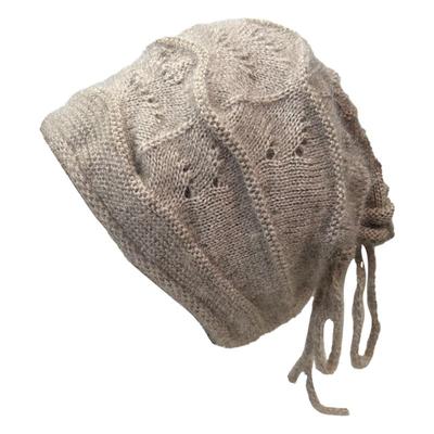 松鼠绒抽绳帽子女2025新款冬季时尚洋气围脖两用针织包头帽堆堆帽