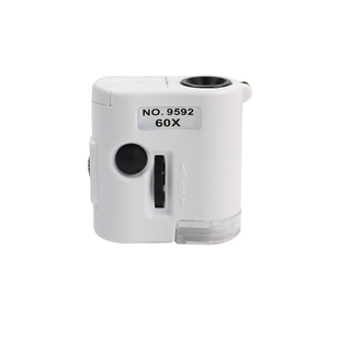 60倍显微镜便携式多功能迷你带灯带验钞袖珍型放大镜安化黑茶金花