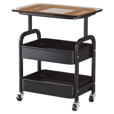 中古置物架落地小推车收纳床头柜客厅沙发边几零食整理架家用茶几