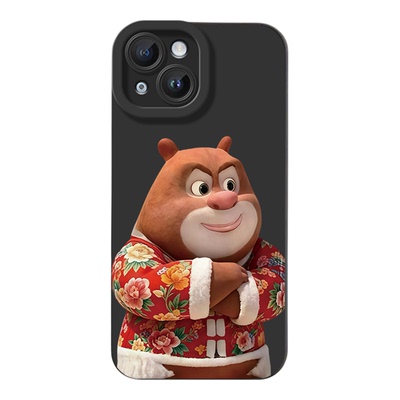 红米K90MAX可爱iPhone14手机壳苹果13软16Plus适用OPPORENO15C卡通瞳眼17ProMax挽手花袄熊出没创意VIVOX300S