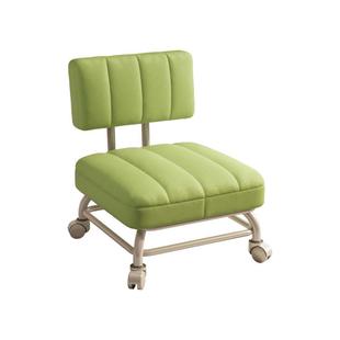 滑轮移动小凳子家用靠背小椅子万向轮软包方凳客厅茶几带轮溜溜凳