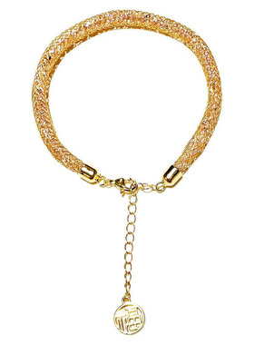 S925纯银钱袋子网格爆闪锆石手链