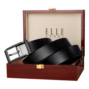 正品ELLE皮带男士真皮头层牛皮腰带休闲针扣2025新款潮流年轻人