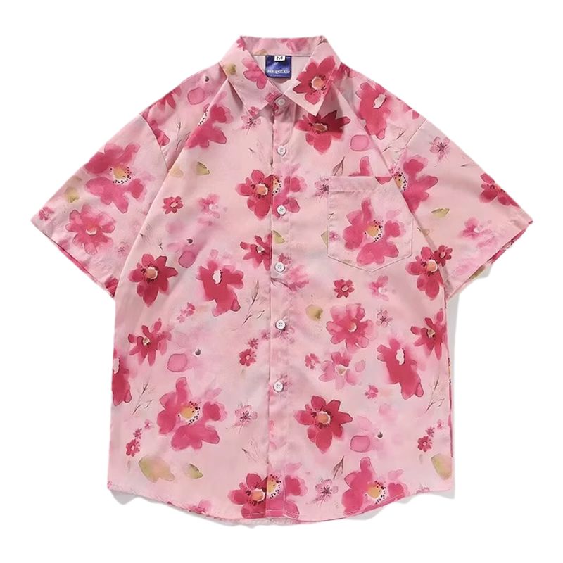 【限时优惠】短袖花衬衫