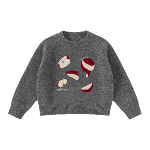 INSbobo儿童毛衣2025秋冬新款上衣女童针织衫男童毛线衣童装衣服