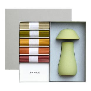 【新年礼物】予调 蘑菇香筒多彩短线香礼盒 手作精油沉香