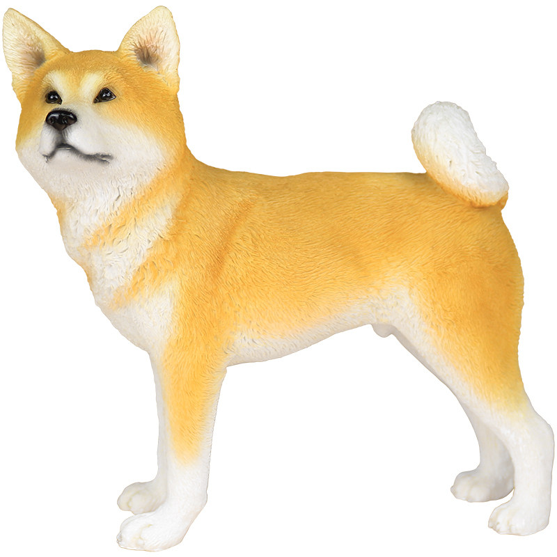 YFA模玩秋田犬仿真狗模型车摆件