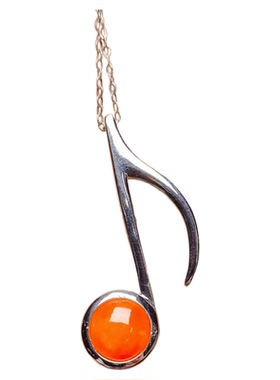 天然火欧泊吊坠音符9乘9