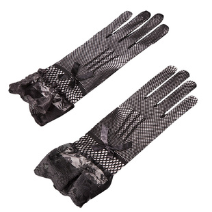 法式弹力网纱复古蕾丝手套晚礼服歌手舞蹈演出影楼拍照短款手套女