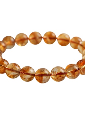 天然黄水晶手链招财转运单圈手串