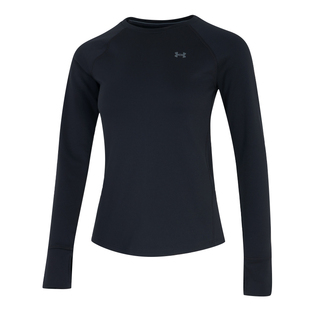 安德玛长袖t恤女装官方正品运动服瑜伽服户外滑雪黑色加绒打底衫