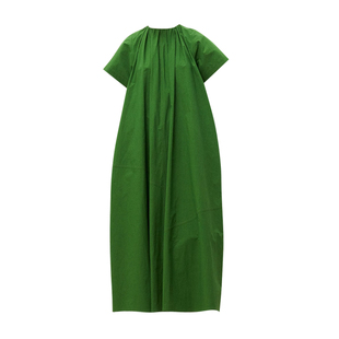 Rewe Collectio 19 60支高支高密领口橡筋抽褶长款连衣裙13108