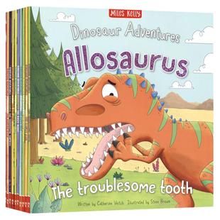 英文原版绘本Dinosaur Adventures 恐龙冒险故事10册 情商管理 品行管理 儿童英语晚安故事 亲子绘本英语读物 进口原版 赠音频