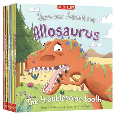 英文原版绘本Dinosaur Adventures 恐龙冒险故事10册 情商管理 品行管理 儿童英语晚安故事 亲子绘本英语读物 进口原版 赠音频