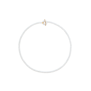 18K金天然淡水小米珠珍珠项链女baby珠锁骨链颈链极细吊坠送女友