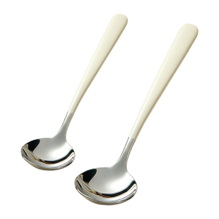 *老板娘自用*奶油风西餐勺316不锈钢勺子个人专用调羹高颜值汤勺