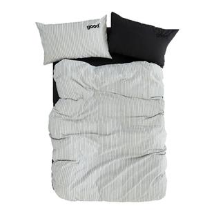 gohm{遗忘之岛}全棉水洗棉黑白色波点提花美好商店at home四件套