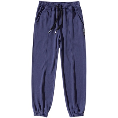 特价清仓外贸原单男纯棉毛圈春秋运动休闲卫裤大码直筒束脚口长裤