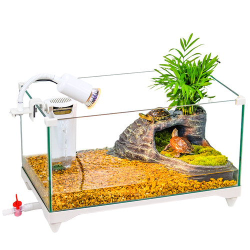 乌龟专用缸水陆缸带晒台客厅桌面玻璃鱼缸养龟巴西龟鱼饲养混养缸