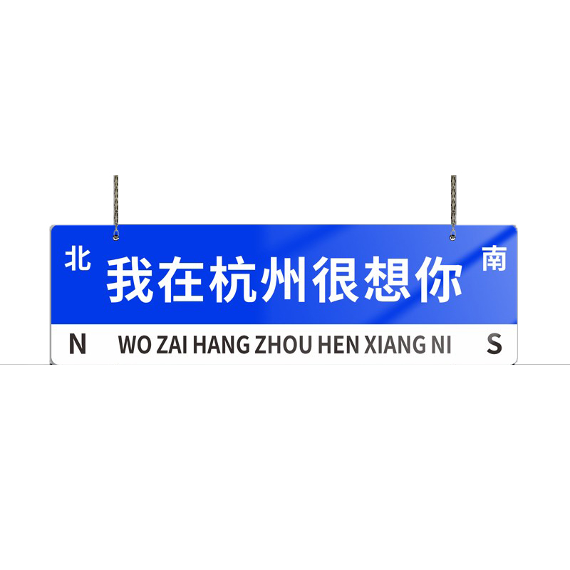 网红路牌指示牌定制挂牌路标我在哪里重庆杭州南京苏州温州很想你的风还是吹到了街道打卡站牌指引贴摆件订制