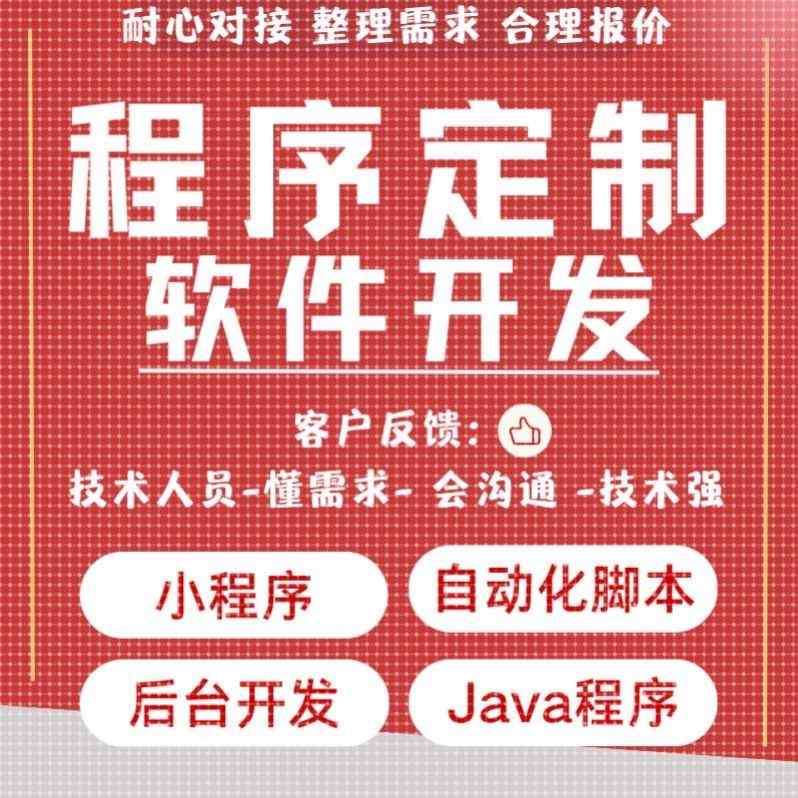 软件开发定制小程序JAVA系统项目前端网站制作爬虫自动化脚本代做