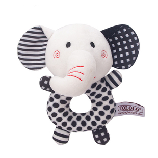 Tololo黑白摇铃新生婴儿安抚BB棒手抓握可啃咬0-1岁小宝宝的玩具