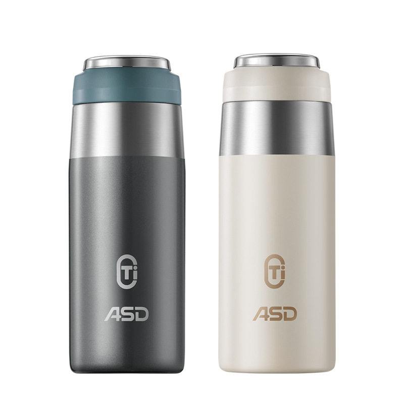 ASD/爱仕达钛享简约杯RWS42B15Q-TG纯钛保温杯商务杯随行杯正品