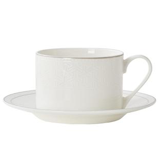 华光国瓷高档浮雕骨瓷咖啡杯纯白精致咖啡杯新婚生日送礼尔雅东方