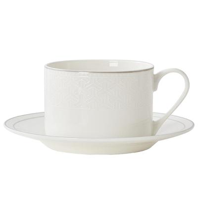华光国瓷高档精致白瓷浮雕咖啡杯