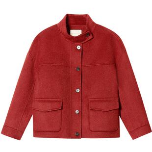 PSALTER诗篇廓形立领双面羊毛呢子大衣短款外套2025春款