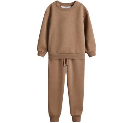 HM童装男童女童套装2件式2025年冬装新款加绒卫衣运动裤1248353