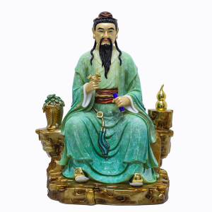 药王神像汉白玉叠染药神摆件