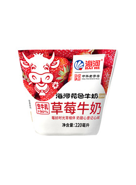 海河牛奶草莓牛奶袋装学生早餐奶