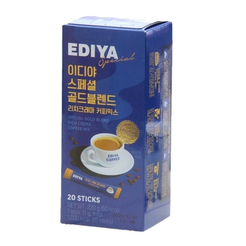 韩国进口EDIYA COFFEE经典摩卡咖啡金装速溶咖啡浓香好喝盒装