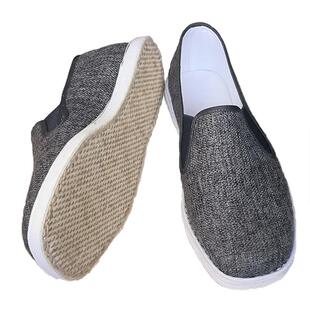 亚麻纯手工布鞋男春夏透气纳底布底防臭软底千层底老北京布鞋新款