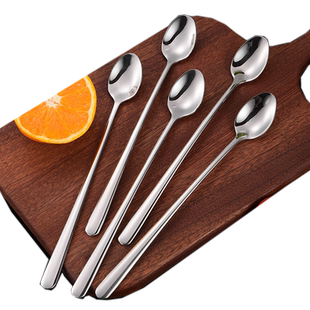 沃达美304不锈钢加厚长冰勺西餐勺调羹搅拌勺甜品茶勺