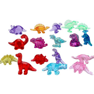 儿童水晶恐龙宝石玩具仿真动物模型霸王龙三角龙迷你摆件奖励礼物