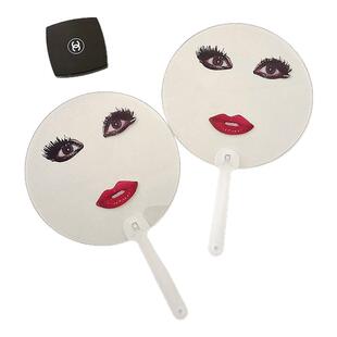 ladygaga演唱会烈焰红唇扇子追星应援透明夏日清凉道具扇雷迪嘎嘎