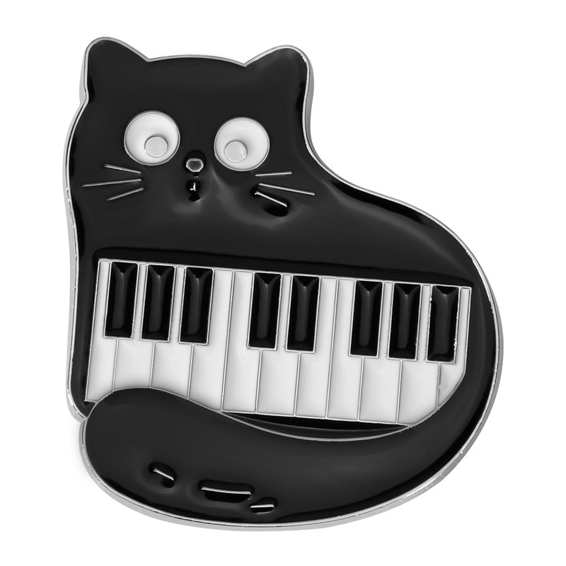 钢琴小黑猫金属车贴车尾