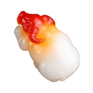 天然和田玉籽料精雕玉牛手把件新疆玉器生肖牛平安挂件把玩件摆件