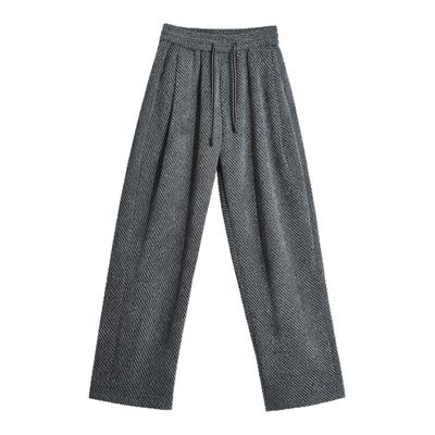 韩系慵懒风松弛感针织阔腿裤