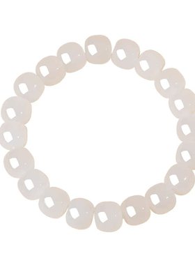 凤飞凰和田玉羊脂白玉转运珠手链